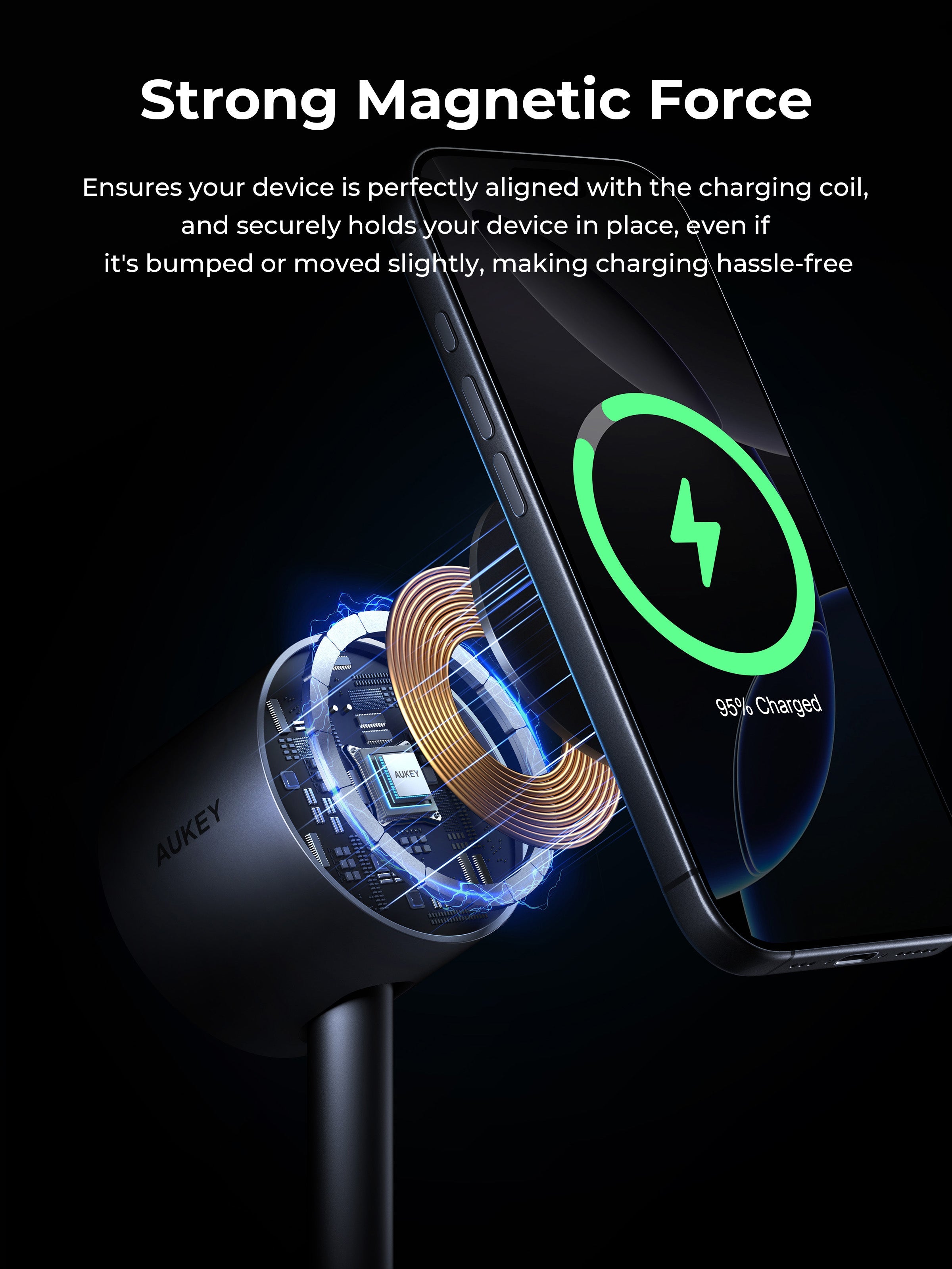 AUKEY LC-MC213 Qi2.2 MagFusion 2X 2-in-1 Magnetischer Wireless Charger (Netzteil nicht im Lieferumfang enthalten)