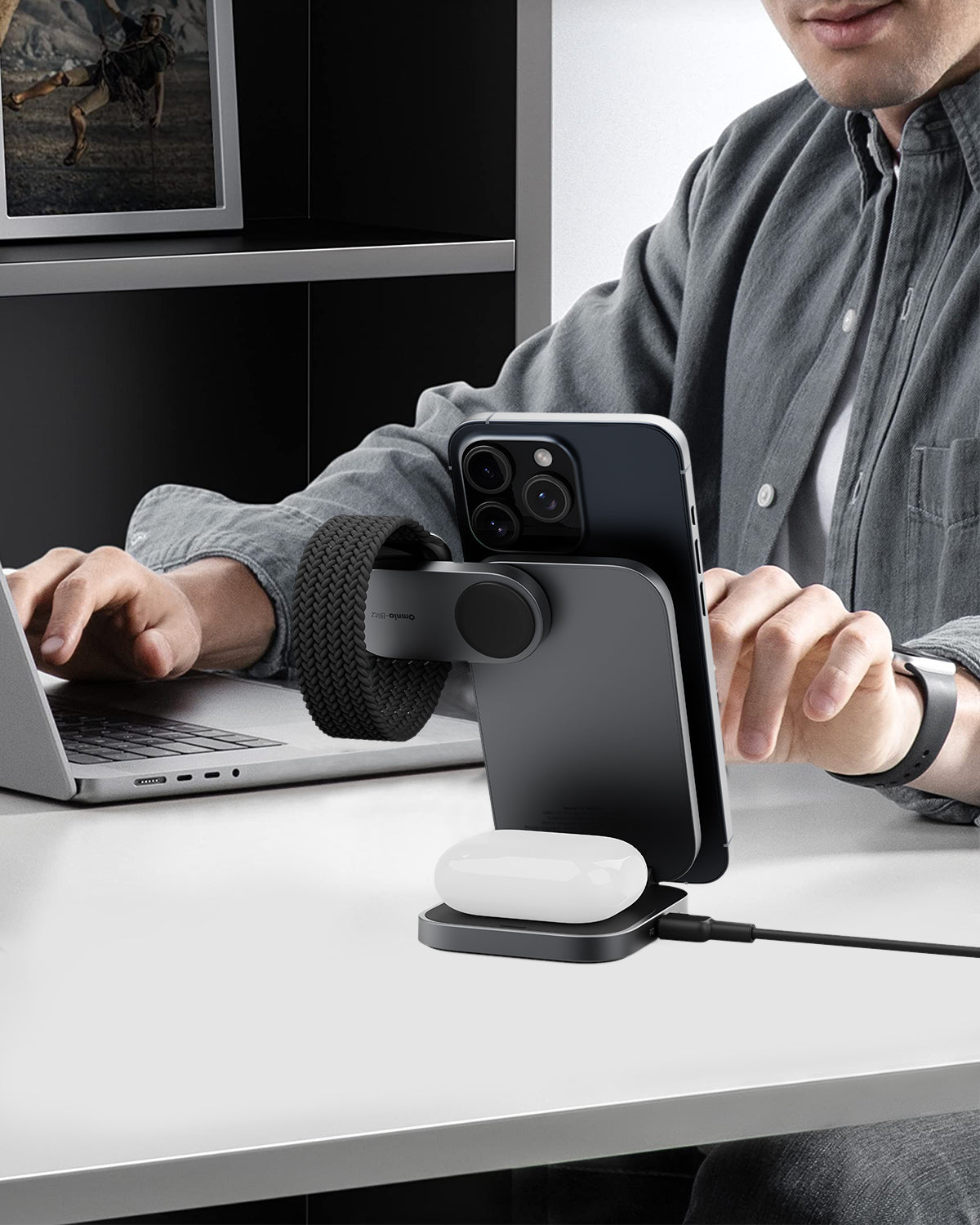AUKEY LC-MC312 MagFusion Z Qi2 3-in-1 Faltbare kabellose Ladestation
