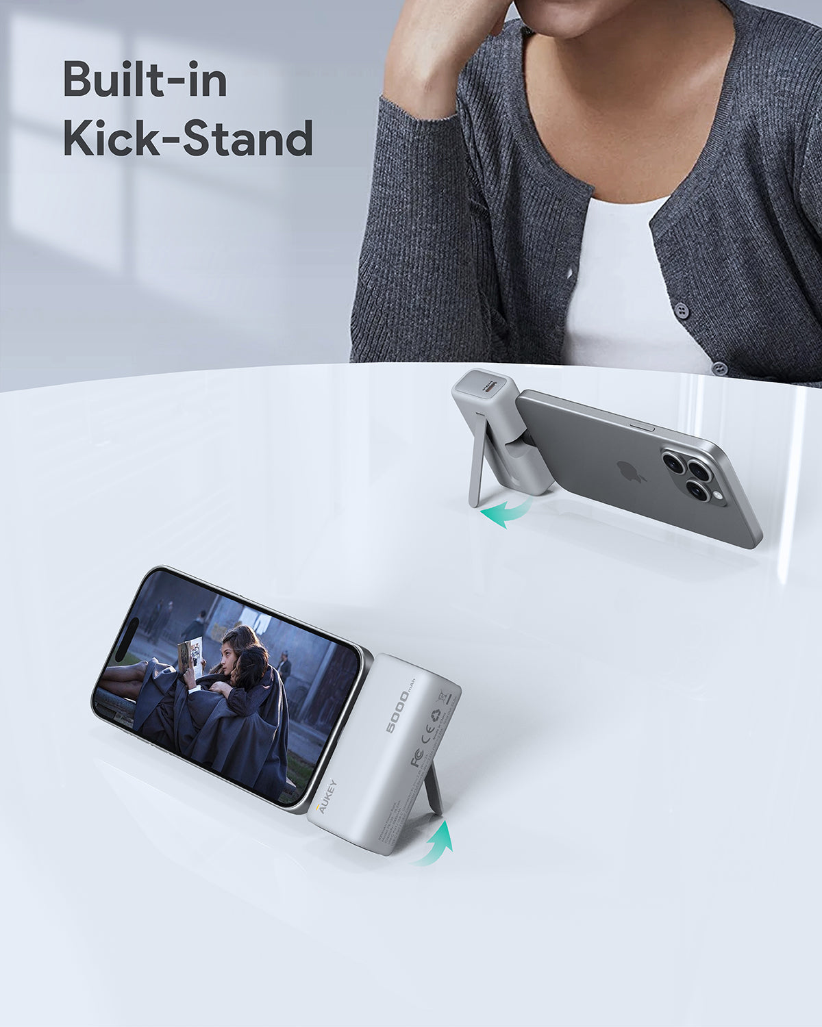 AUKEY PB-Y59 Spark Mini 5000 Tragbare Powerbank mit integriertem USB-C-Anschluss