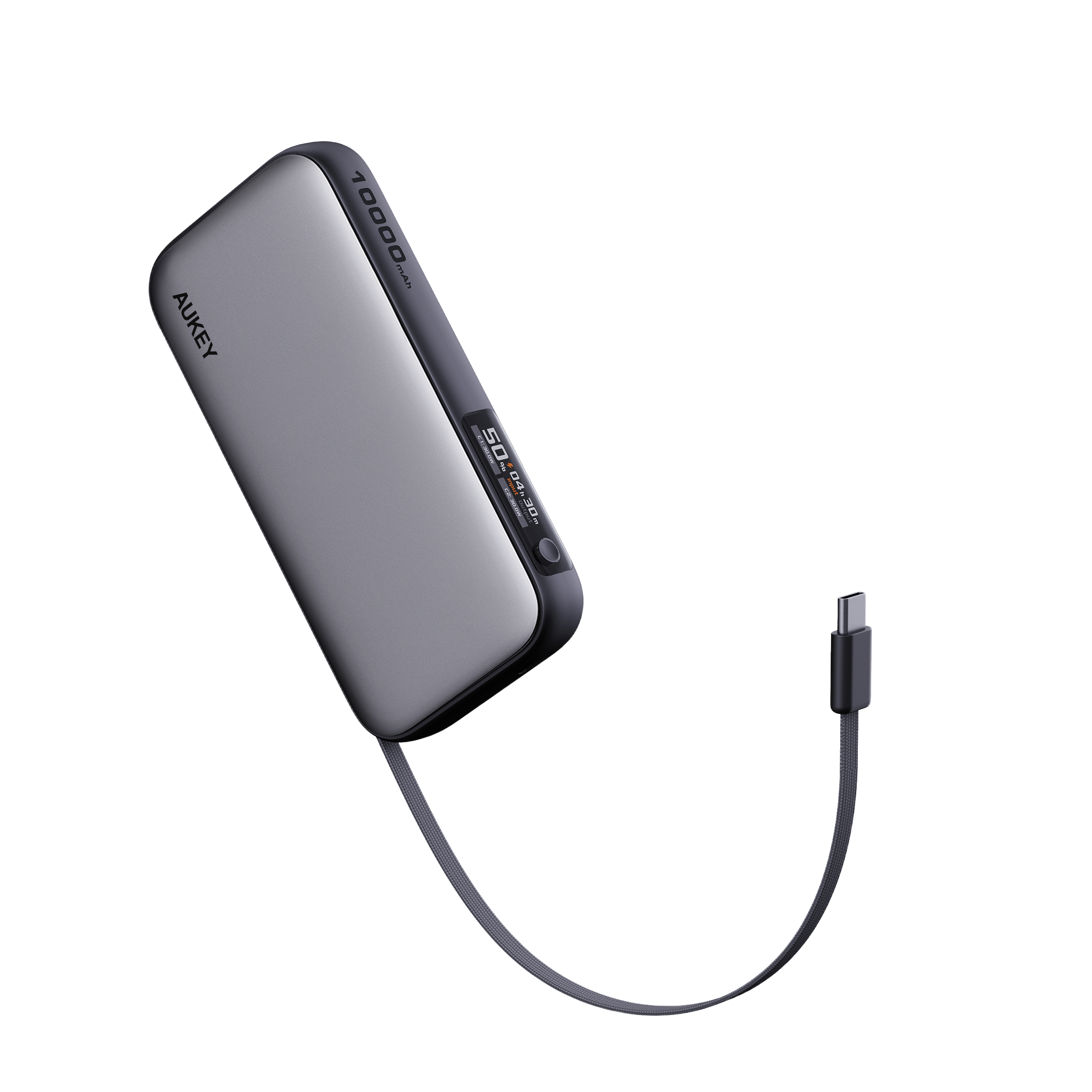 AUKEY PB-Y65 Spark Reel 10000mAh 45W Powerbank mit eingebautem einziehbarem Kabel