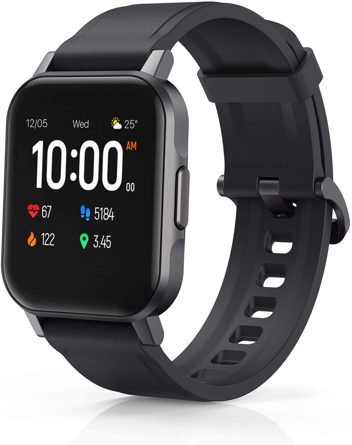 AUKEY LS02 Smartwatch Fitness Tracker mit 12 Fitnessmodi & Fit App, IPX6 Wasserdichte Smartwatch Schwarz