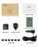 AUKEY DRA5 Mini-Dashcam, Dashcam mit 1080p Full HD, LCD-Display mit 1,5 Zoll, Autokamera mit 170°-Weitwinkelobjektiv, Schwarz