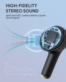 AUKEY EP-T27 Soundstream Kabellose Ohrhörer mit Geräuschunterdrückung und IPX7 wasserdicht, Bluetooth-Kopfhörer Schwarz