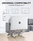 AUKEY HD-LT07 Laptop-Ständer, verstellbarer und tragbarer Laptop- und Tablet-Ständer, faltbarer Laptop-Riser aus Aluminiumlegierung