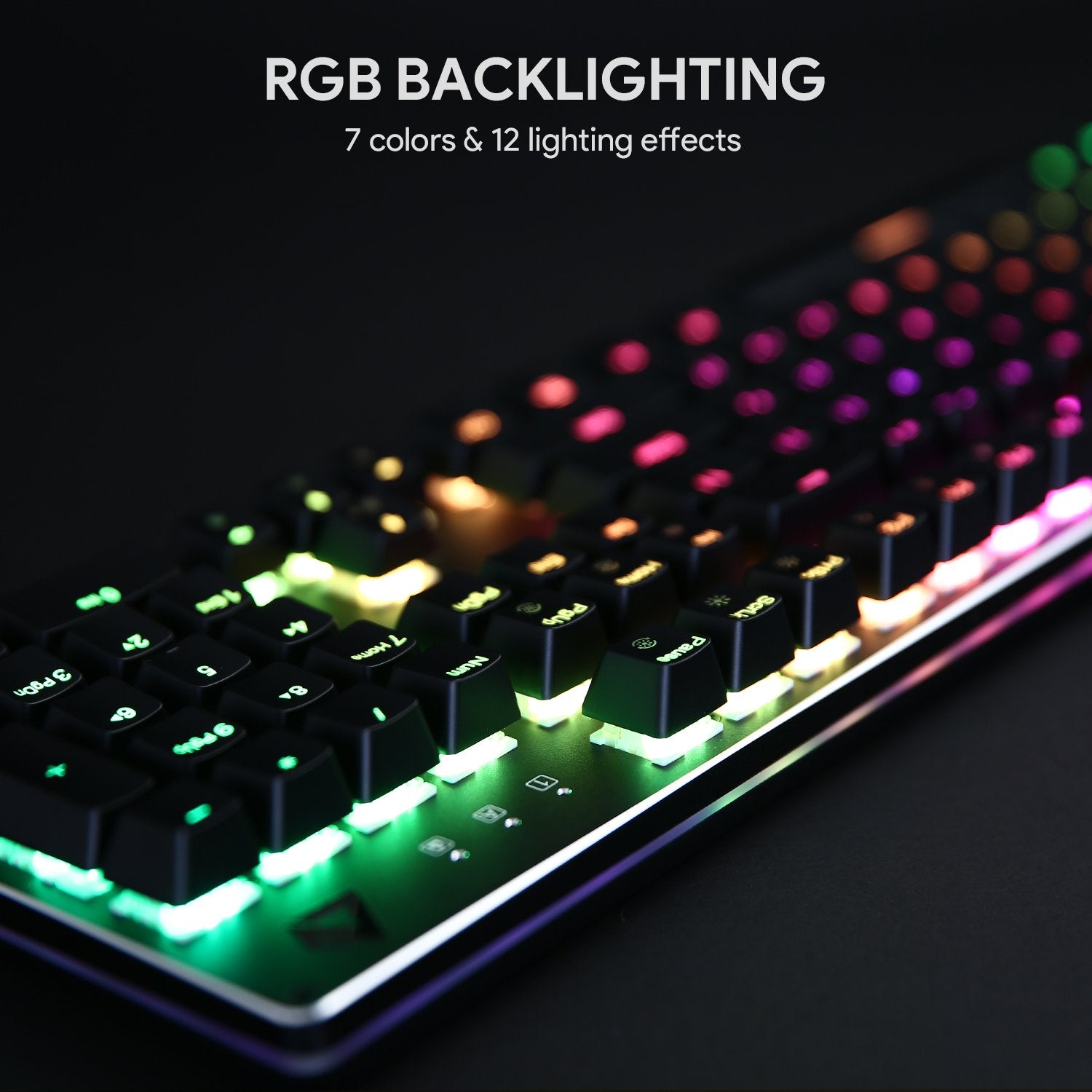 AUKEY KMG12 Mechanische Tastatur (QWERTZ Layout) Blaue Schalter 104 key mit Gaming-Software