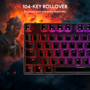 AUKEY KMG12 Mechanische Tastatur (QWERTZ Layout) Blaue Schalter 104 key mit Gaming-Software