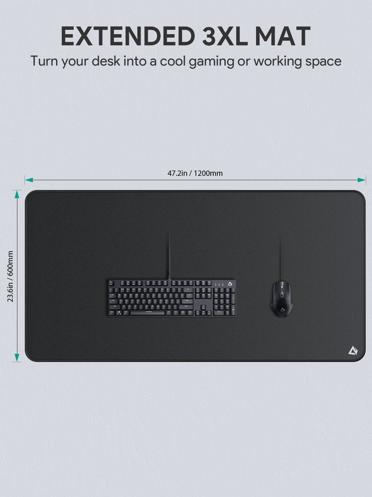 AUKEY KM-P4 Gaming-Mauspad XXXL (1 200 x 600 x 3 mm), extragroße Mausmatte, rutschfestes 3XL-Mauspad