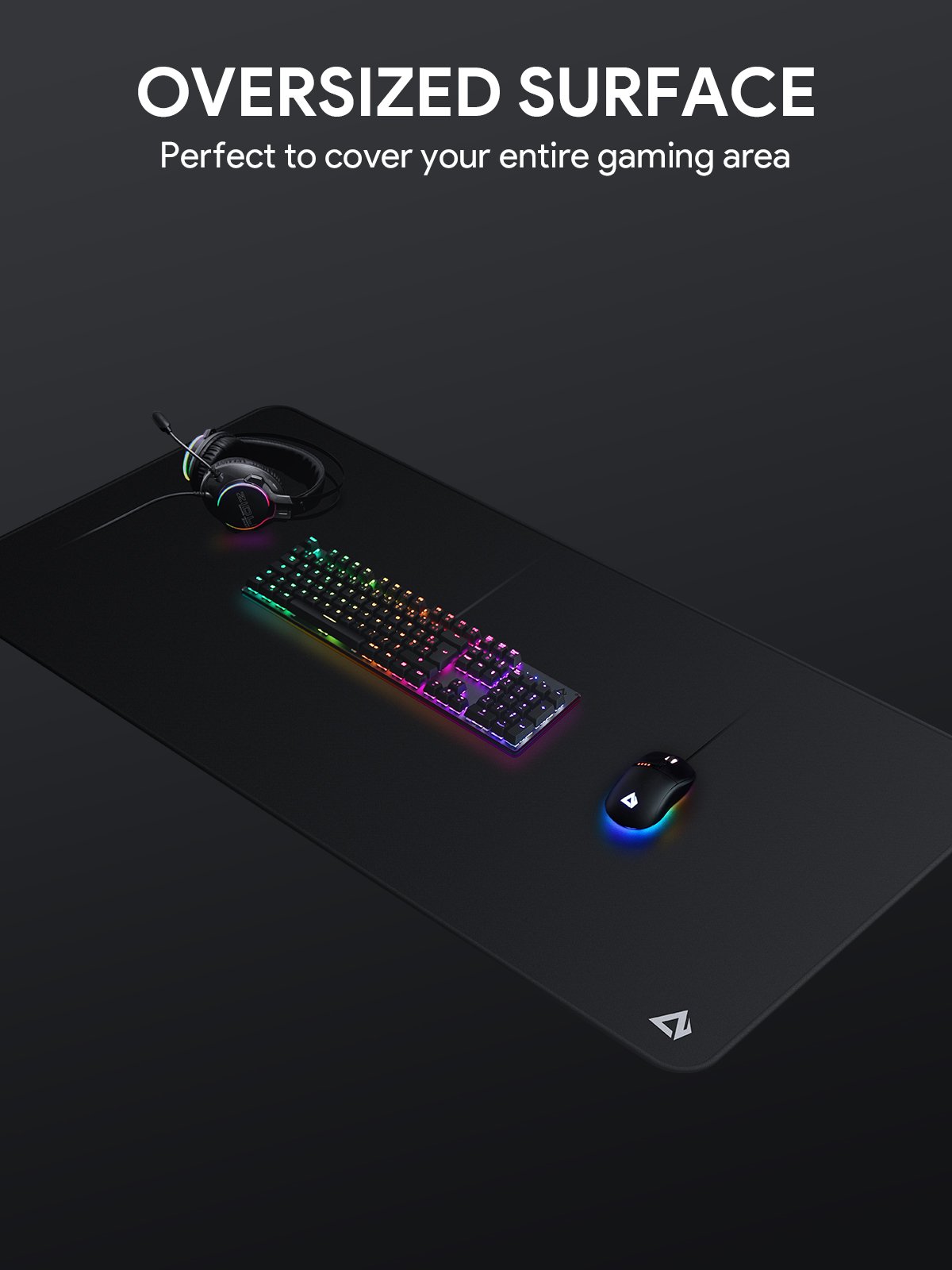 AUKEY KM-P4 Gaming-Mauspad XXXL (1 200 x 600 x 3 mm), extragroße Mausmatte, rutschfestes 3XL-Mauspad