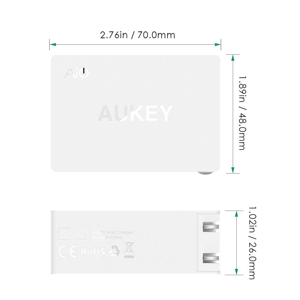 AUKEY PA-Y2 27W Dual-Port-Ladegerät mit QC 3.0 USB-C