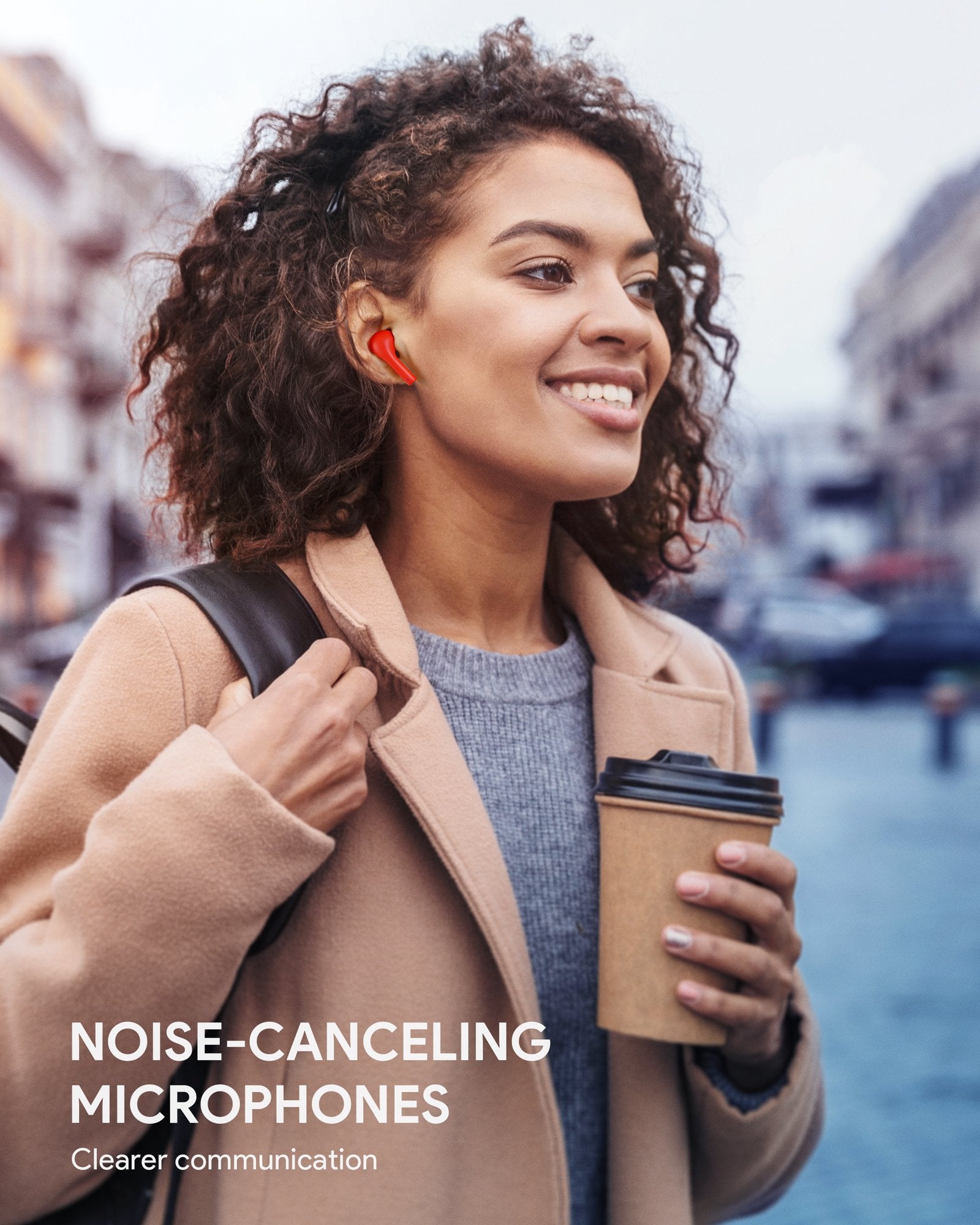 AUKEY EP-T21S Move - Kompakte Kabellose Ohrhörer 3D Surround Sound Rot