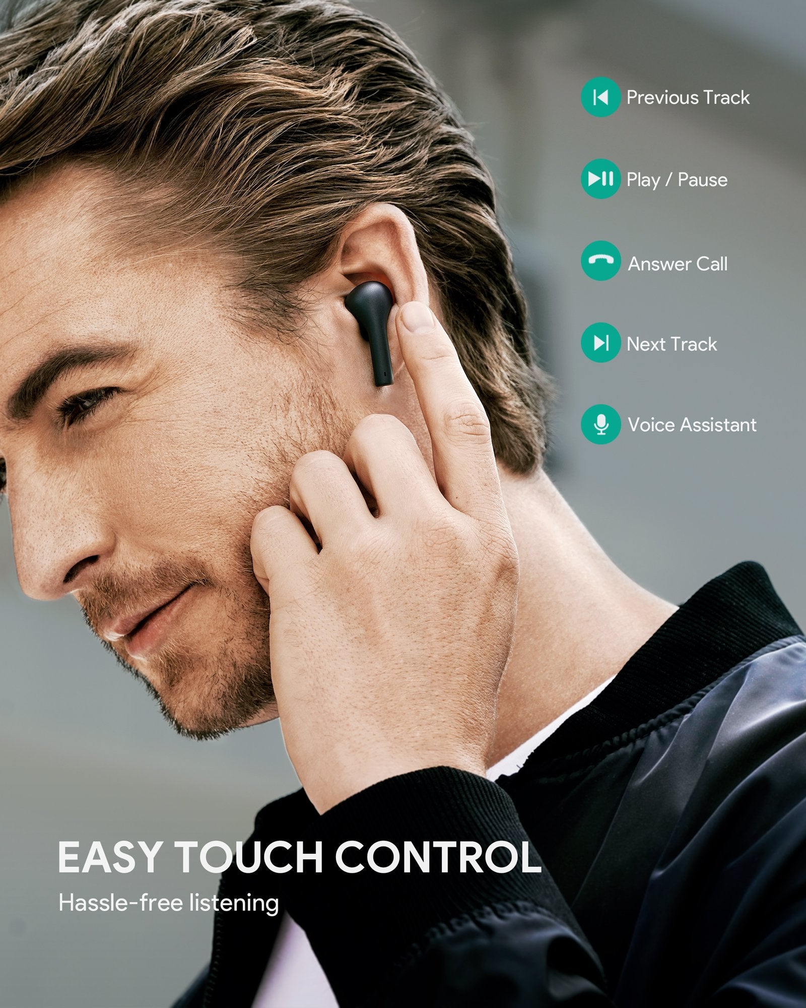 AUKEY EP-T21S Move - Kompakte Kabellose Ohrhörer 3D Surround Sound